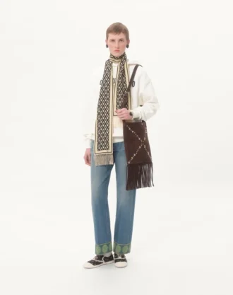 Valentino Garavani Nellcôte Schultertasche aus Wildleder mit Fransen