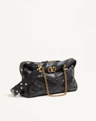 Valentino Garavani Panthea Schultertasche aus Nappaleder mit Chevron-Muster