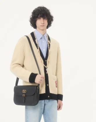 Valentino Wollcardigan mit gesticktem VG