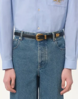 Vlogo Signature Gürtel aus gebürstetem Kalbsleder 20 mm