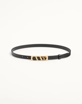 VLogo Signature Gürtel aus glänzendem Kalbsleder 15 mm