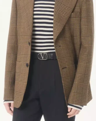 VLogo Signature Gürtel aus glänzendem Kalbsleder 30 mm