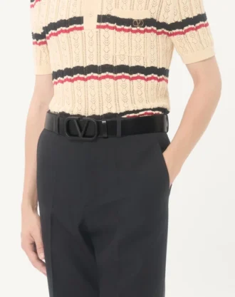 VLogo Signature Gürtel aus Kalbsleder