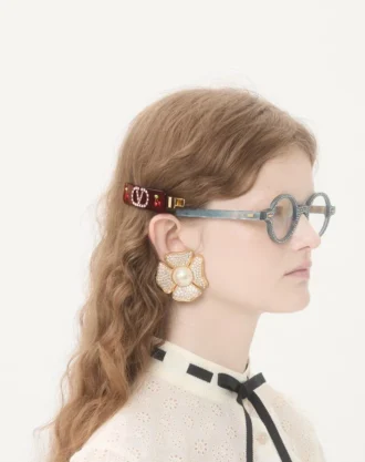 Vlogo Signature Haarspange aus Harz, Metall und Swarovski®-Kristallen