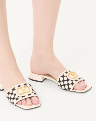 Vlogo Signature Slide Sandal aus Plus De Pois-Stoff 20 mm