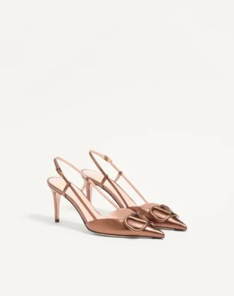 Vlogo Signature Slingback-Pumps aus laminiertem Nappaleder 80 mm